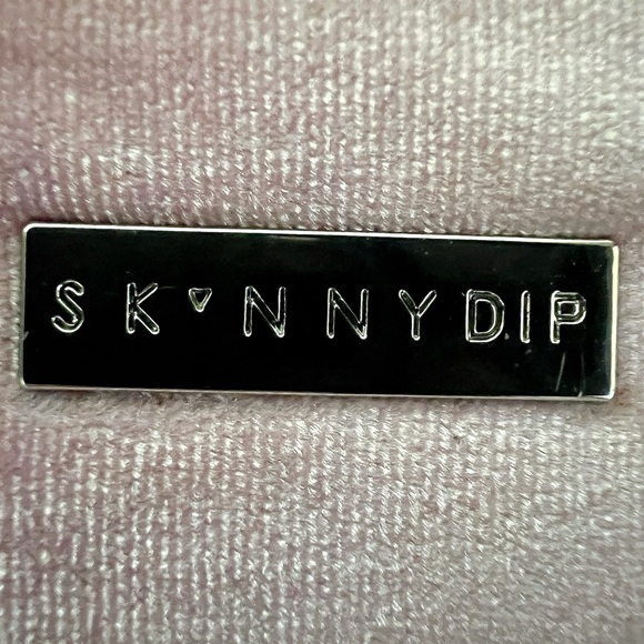 Pink Velvet Crossbody Bag with Chain Strap - Women's Crossbody - Picture 4 of 7